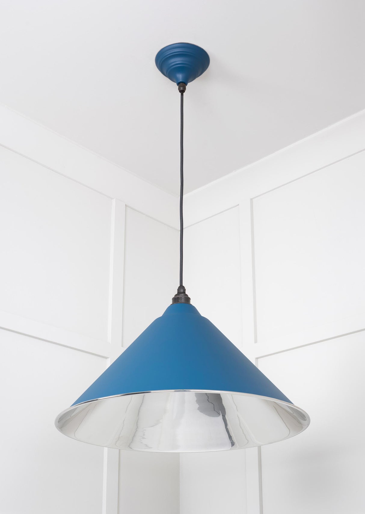 From The Anvil - Smooth Nickel Hockley Pendant in Upstream | Sku. 49506U | Trade Door Handles.