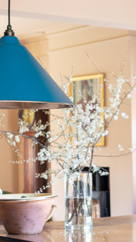 From The Anvil - Smooth Nickel Hockley Pendant in Upstream | Sku. 49506U | Trade Door Handles.