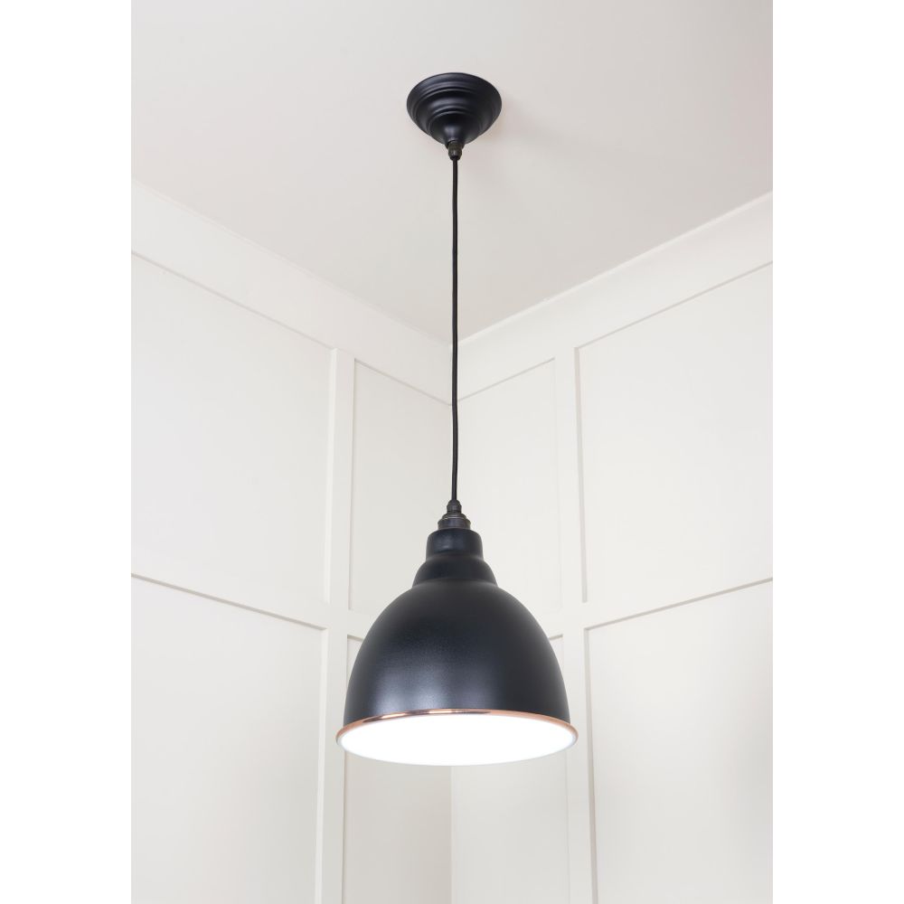 From The Anvil - White Gloss Brindley Pendant in Elan Black | Sku. 49507EB | Trade Door Handles.