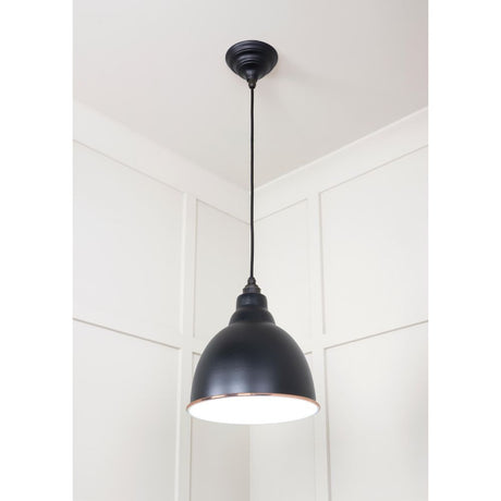From The Anvil - White Gloss Brindley Pendant in Elan Black | Sku. 49507EB | Trade Door Handles.