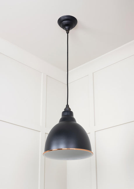 From The Anvil - White Gloss Brindley Pendant in Elan Black | Sku. 49507EB | Trade Door Handles.