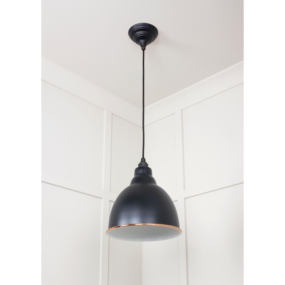 From The Anvil - White Gloss Brindley Pendant in Elan Black | Sku. 49507EB | Trade Door Handles.