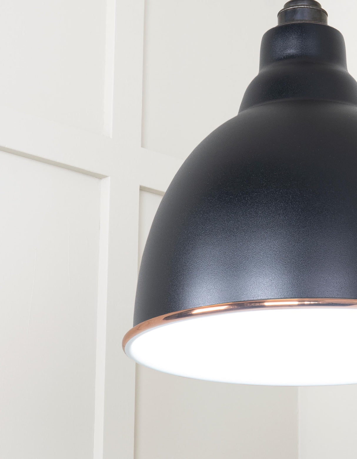 From The Anvil - White Gloss Brindley Pendant in Elan Black | Sku. 49507EB | Trade Door Handles.