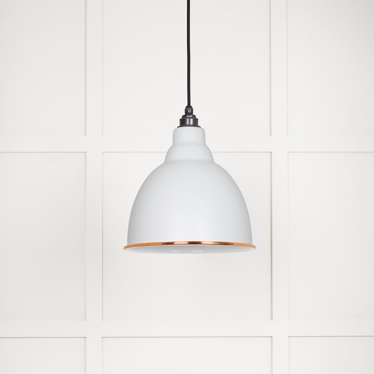 From The Anvil - White Gloss Brindley Pendant in Flock | Sku. 49507F | Trade Door Handles.