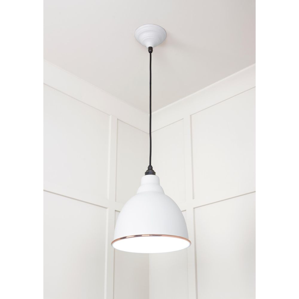 From The Anvil - White Gloss Brindley Pendant in Flock | Sku. 49507F | Trade Door Handles.
