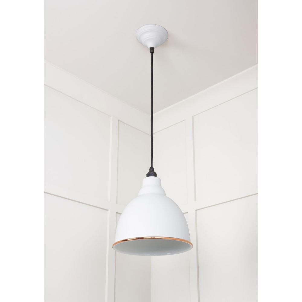 From The Anvil - White Gloss Brindley Pendant in Flock | Sku. 49507F | Trade Door Handles.