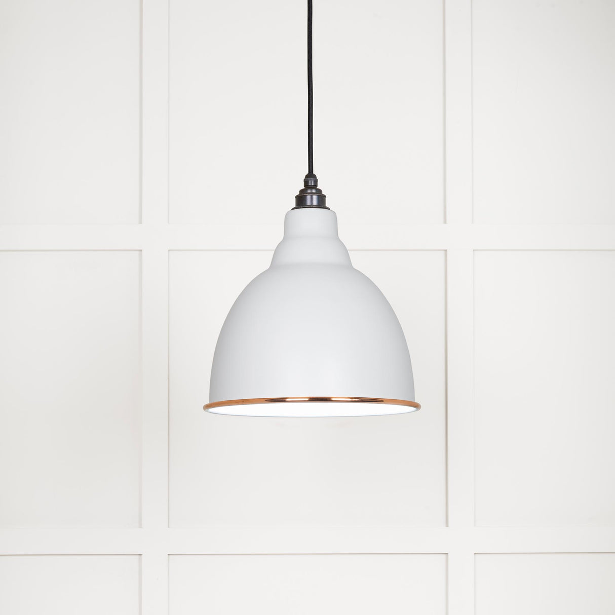 From The Anvil - White Gloss Brindley Pendant in Flock | Sku. 49507F | Trade Door Handles.