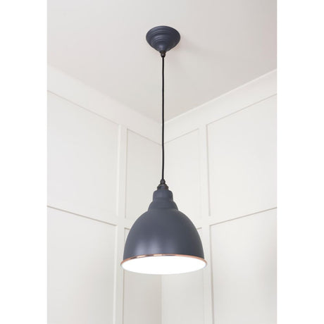 From The Anvil - White Gloss Brindley Pendant in Slate | Sku. 49507SL | Trade Door Handles.