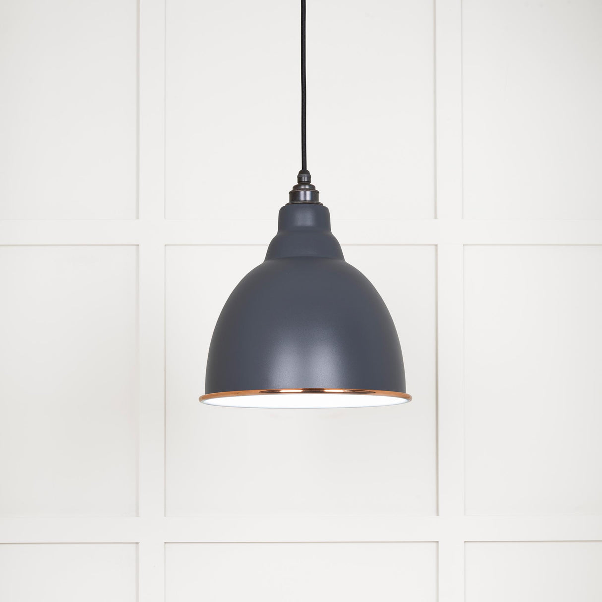 From The Anvil - White Gloss Brindley Pendant in Slate | Sku. 49507SL | Trade Door Handles.