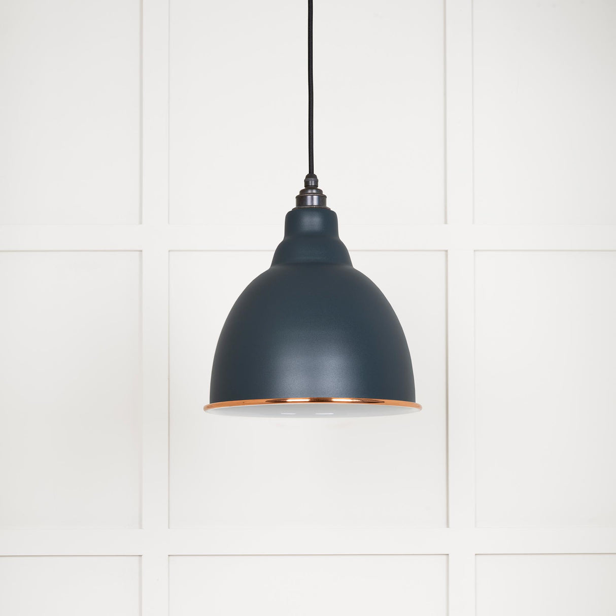 From The Anvil - White Gloss Brindley Pendant in Soot | Sku. 49507SO | Trade Door Handles.
