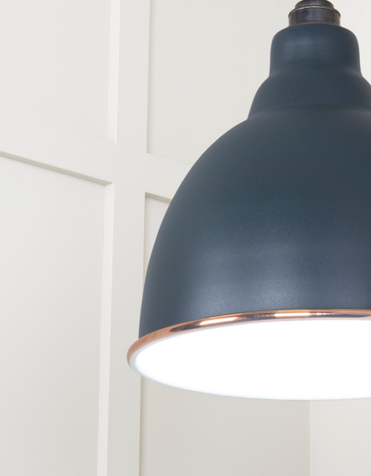 From The Anvil - White Gloss Brindley Pendant in Soot | Sku. 49507SO | Trade Door Handles.