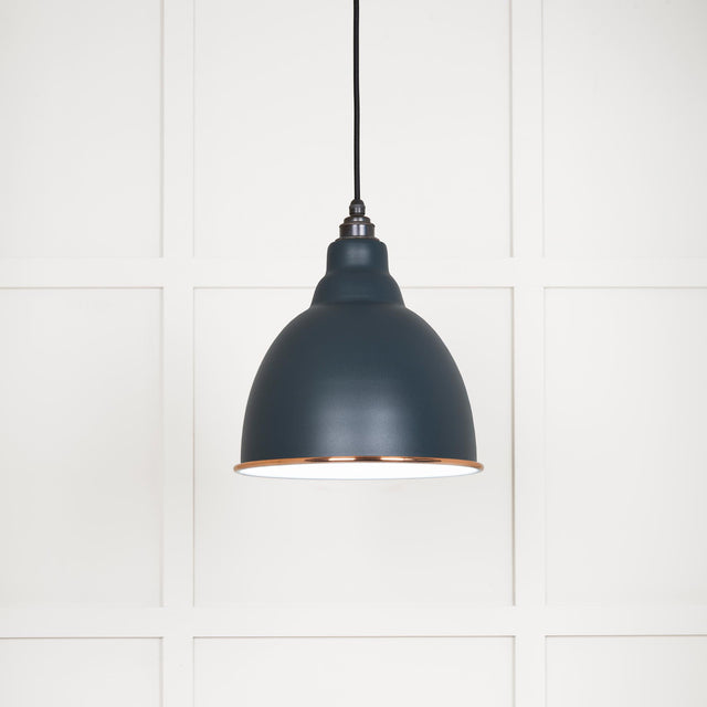 From The Anvil - White Gloss Brindley Pendant in Soot | Sku. 49507SO | Trade Door Handles.