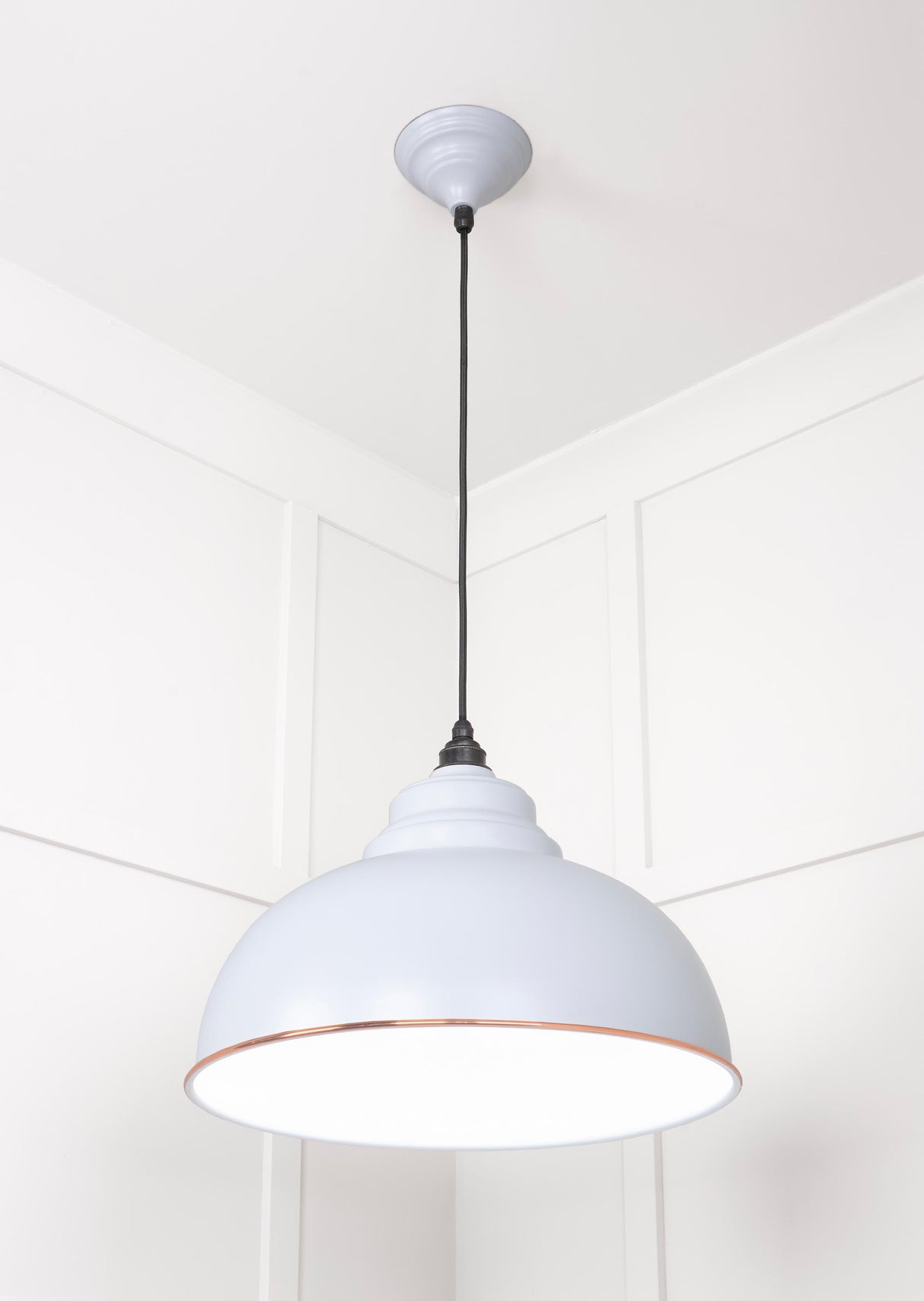 From The Anvil - White Gloss Harborne Pendant in Birch | Sku. 49508BI | Trade Door Handles.