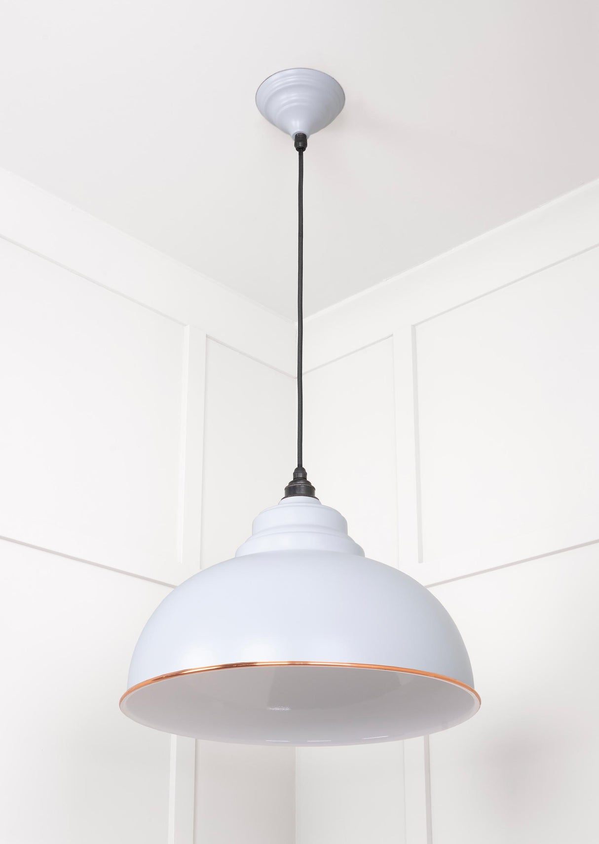 From The Anvil - White Gloss Harborne Pendant in Birch | Sku. 49508BI | Trade Door Handles.