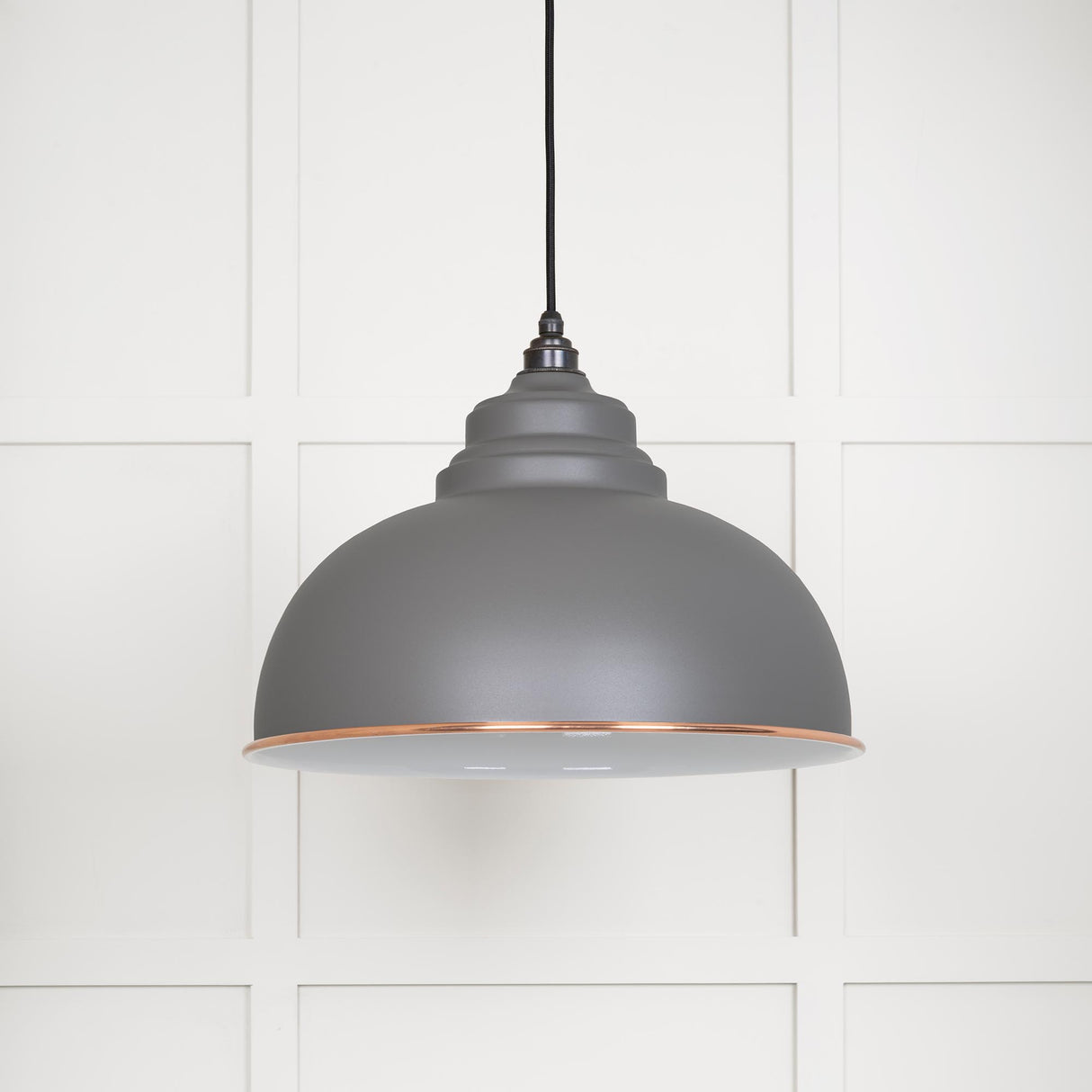 From The Anvil - White Gloss Harborne Pendant in Bluff | Sku. 49508BL | Trade Door Handles.