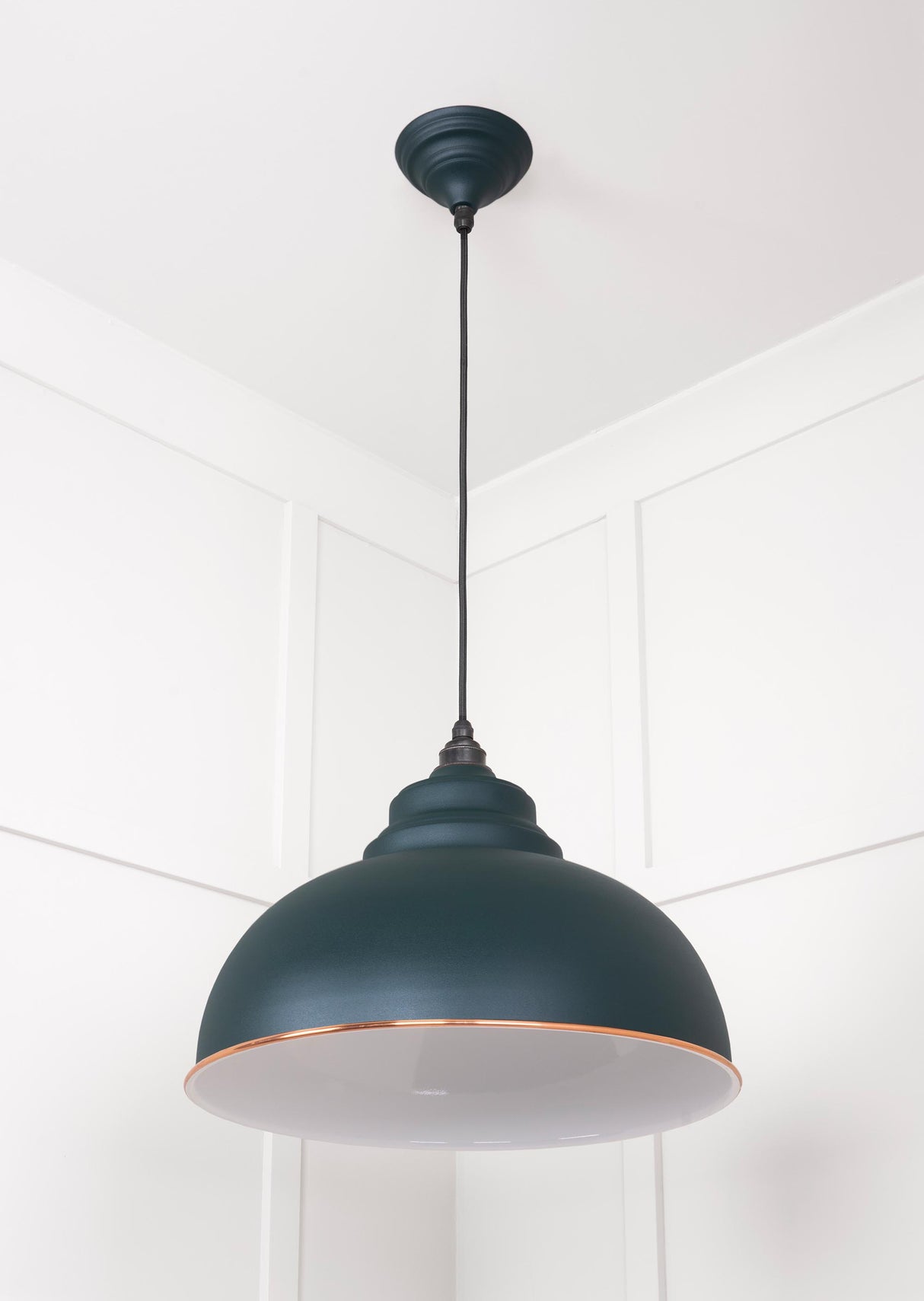 From The Anvil - White Gloss Harborne Pendant in Dingle | Sku. 49508DI | Trade Door Handles.