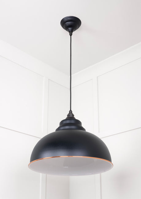 From The Anvil - White Gloss Harborne Pendant in Elan Black | Sku. 49508EB | Trade Door Handles.