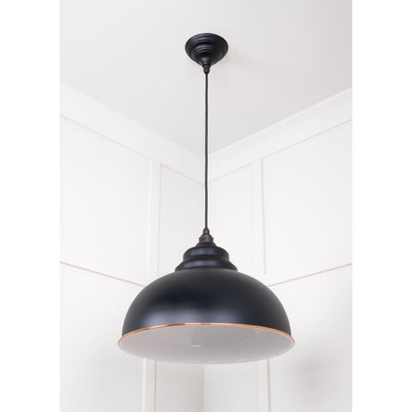 From The Anvil - White Gloss Harborne Pendant in Elan Black | Sku. 49508EB | Trade Door Handles.
