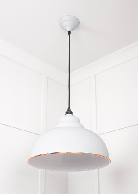 From The Anvil - White Gloss Harborne Pendant in Flock | Sku. 49508F | Trade Door Handles.