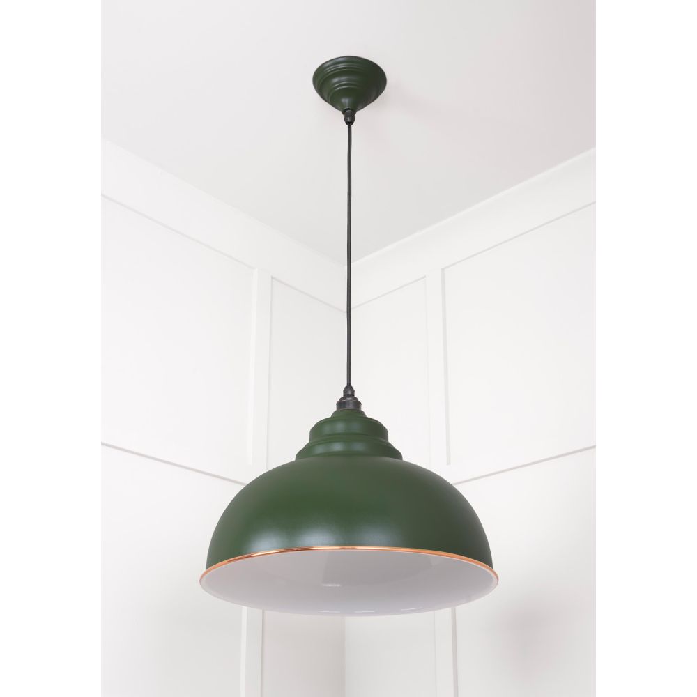 From The Anvil - White Gloss Harborne Pendant in Heath | Sku. 49508H | Trade Door Handles.