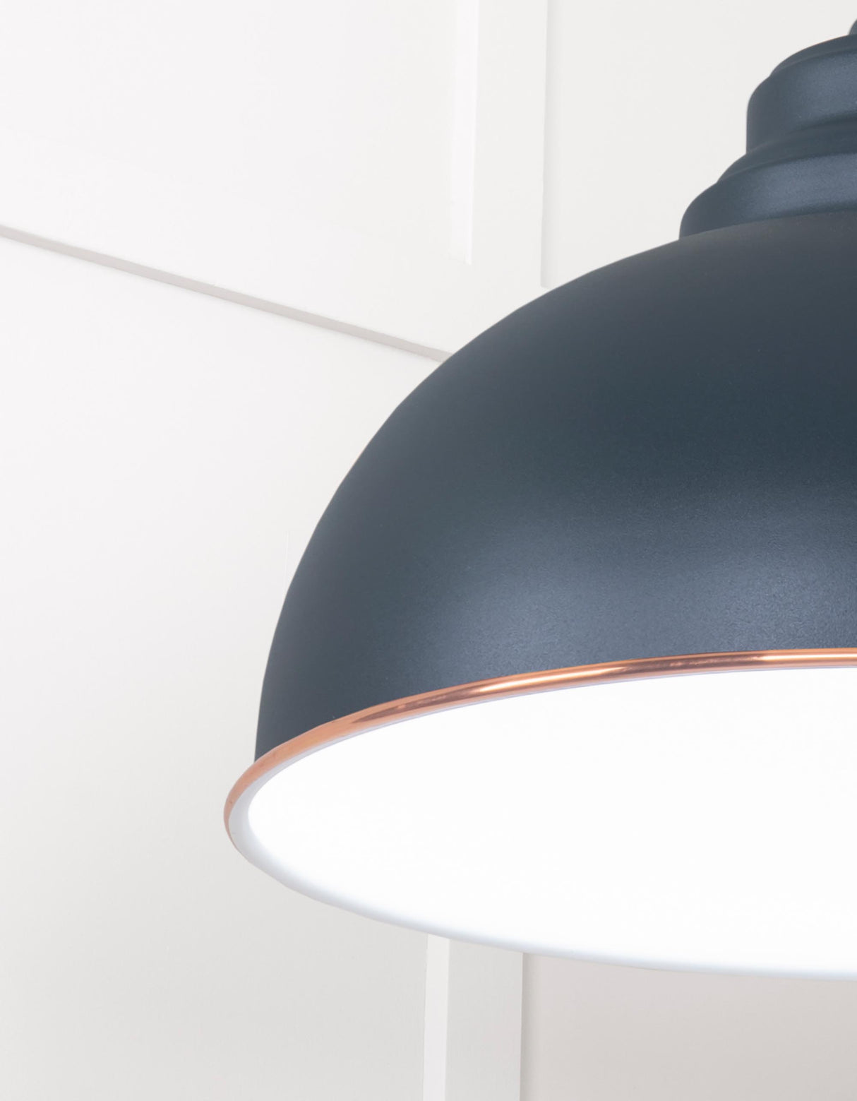 From The Anvil - White Gloss Harborne Pendant in Soot | Sku. 49508SO | Trade Door Handles.