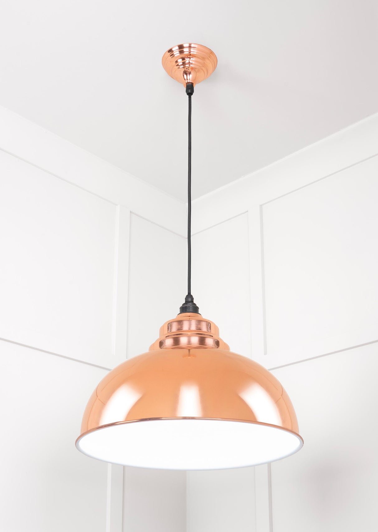 From The Anvil - White Gloss Harborne Pendant in Copper | Sku. 49508 | Trade Door Handles.