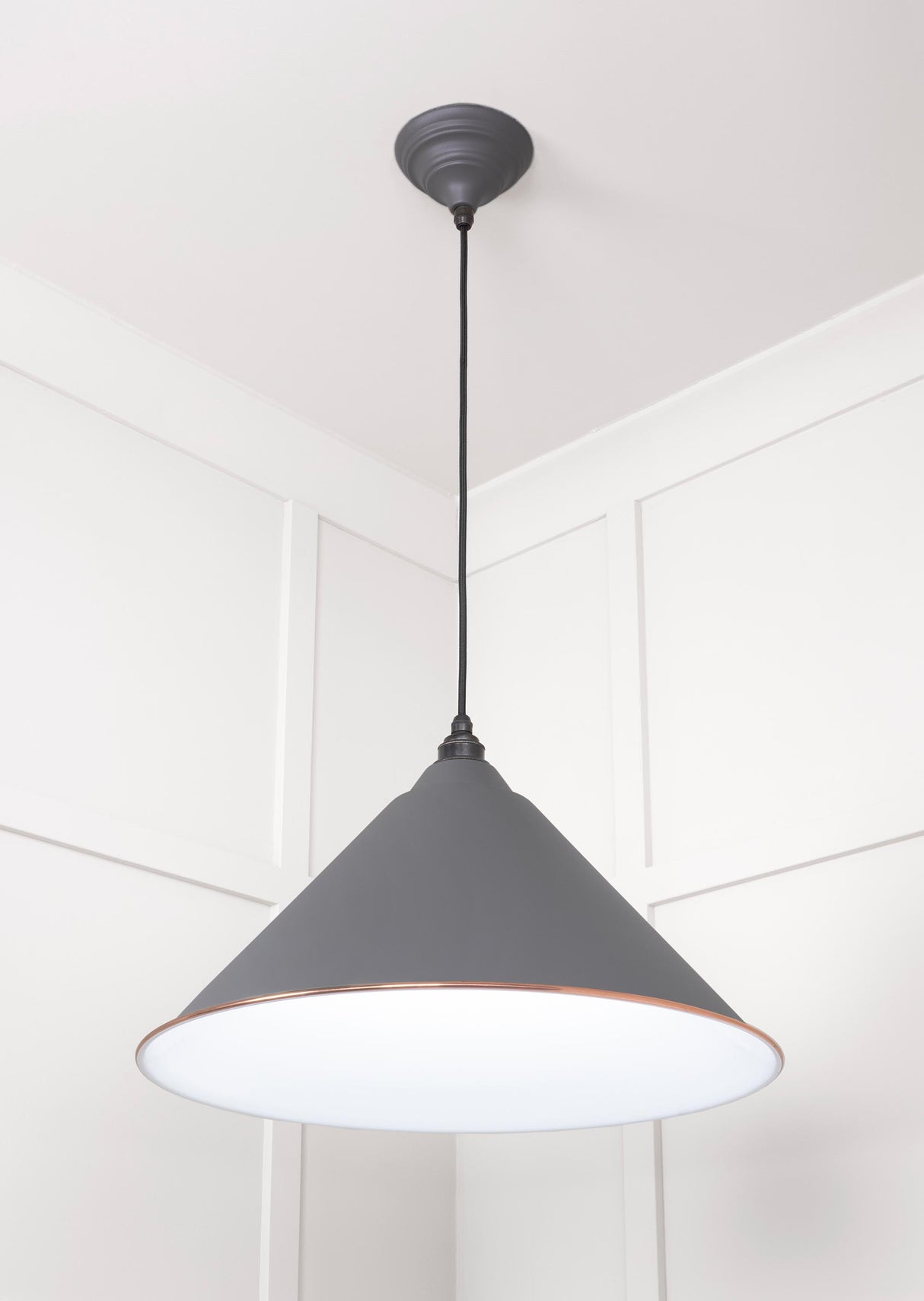 From The Anvil - White Gloss Hockley Pendant in Bluff | Sku. 49510BL | Trade Door Handles.