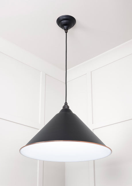 From The Anvil - White Gloss Hockley Pendant in Elan Black | Sku. 49510EB | Trade Door Handles.