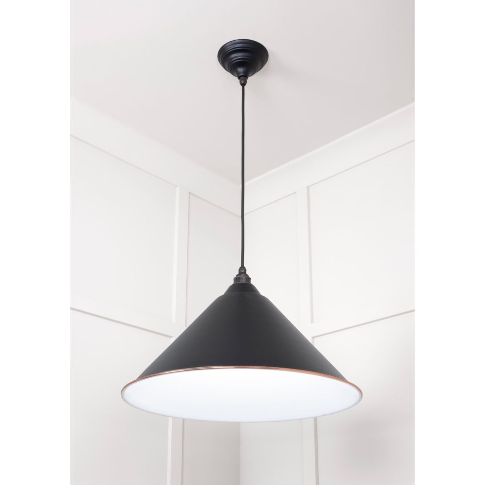 From The Anvil - White Gloss Hockley Pendant in Elan Black | Sku. 49510EB | Trade Door Handles.