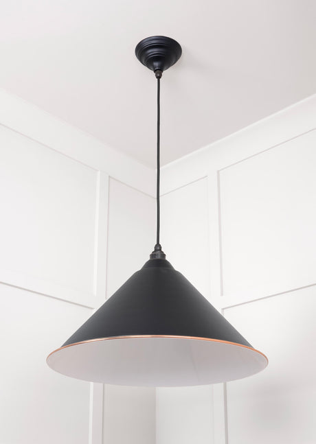 From The Anvil - White Gloss Hockley Pendant in Elan Black | Sku. 49510EB | Trade Door Handles.