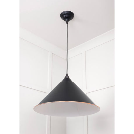 From The Anvil - White Gloss Hockley Pendant in Elan Black | Sku. 49510EB | Trade Door Handles.