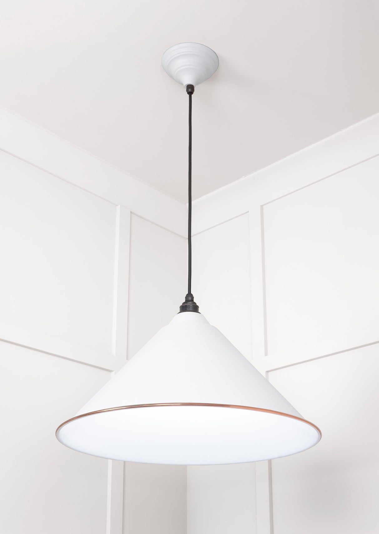 From The Anvil - White Gloss Hockley Pendant in Flock | Sku. 49510F | Trade Door Handles.