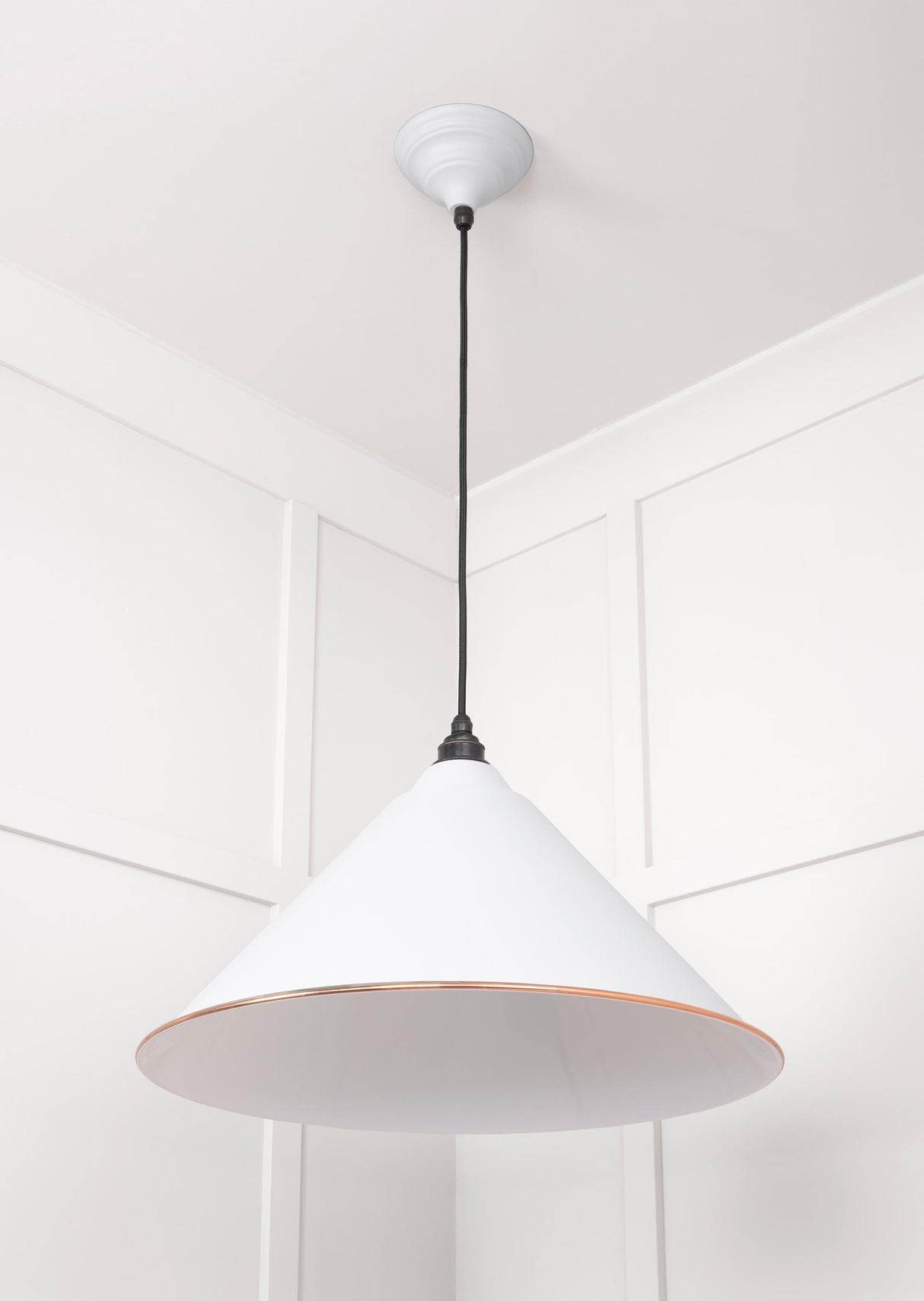 From The Anvil - White Gloss Hockley Pendant in Flock | Sku. 49510F | Trade Door Handles.