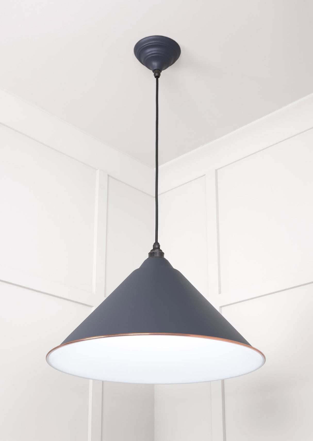 From The Anvil - White Gloss Hockley Pendant in Slate | Sku. 49510SL | Trade Door Handles.