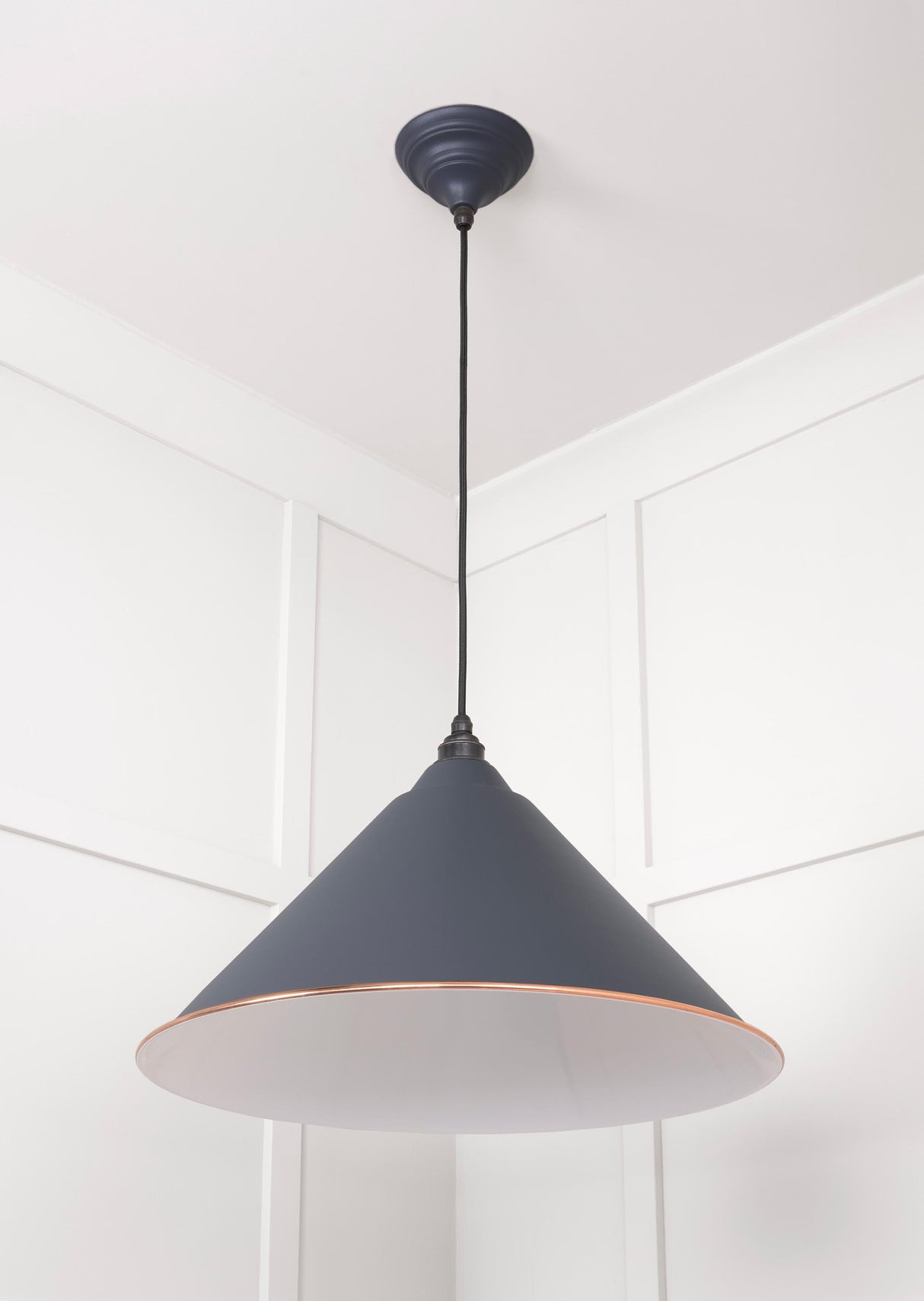 From The Anvil - White Gloss Hockley Pendant in Slate | Sku. 49510SL | Trade Door Handles.