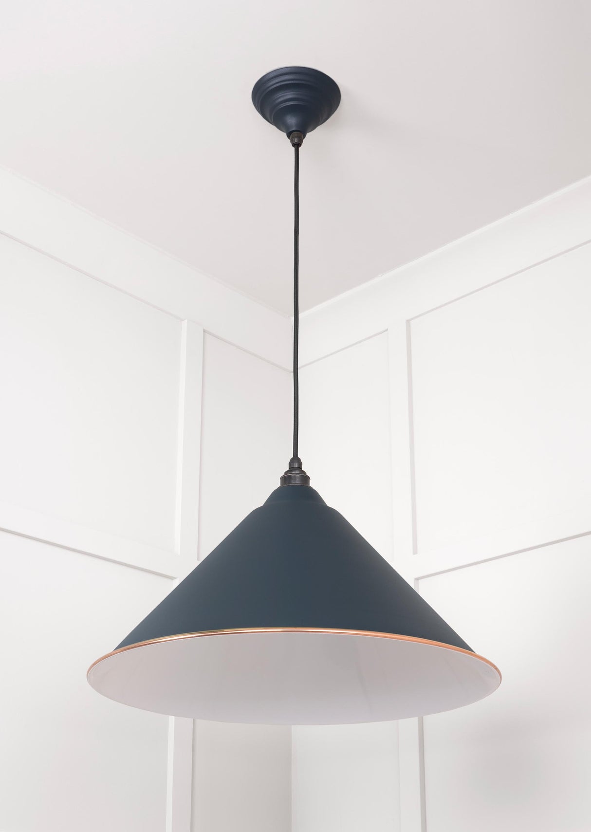 From The Anvil - White Gloss Hockley Pendant in Soot | Sku. 49510SO | Trade Door Handles.