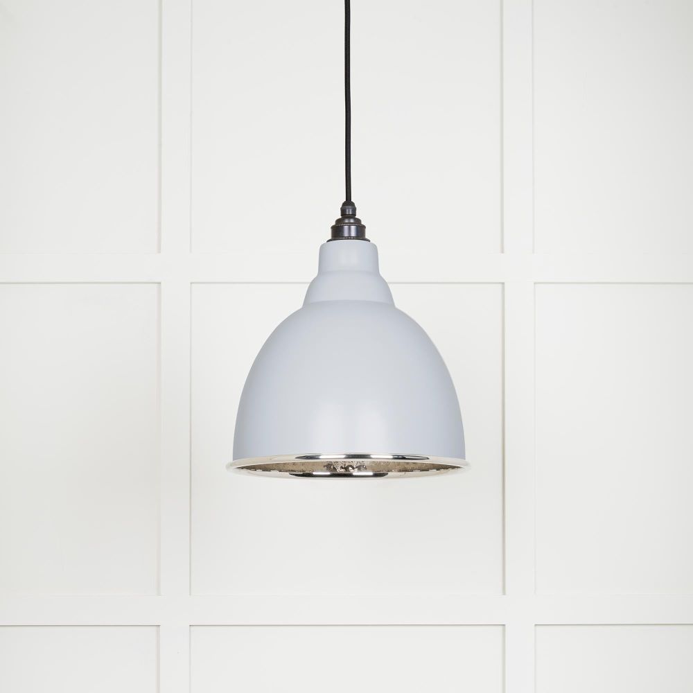 From The Anvil - Hammered Nickel Brindley Pendant in Birch | Sku. 49511BI | Trade Door Handles.