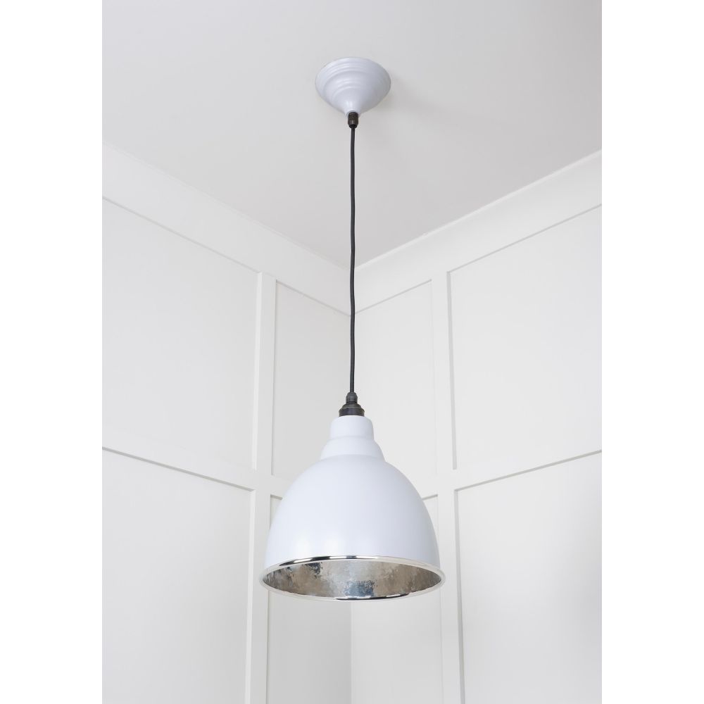 From The Anvil - Hammered Nickel Brindley Pendant in Birch | Sku. 49511BI | Trade Door Handles.