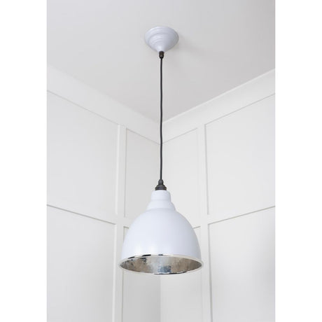 From The Anvil - Hammered Nickel Brindley Pendant in Birch | Sku. 49511BI | Trade Door Handles.