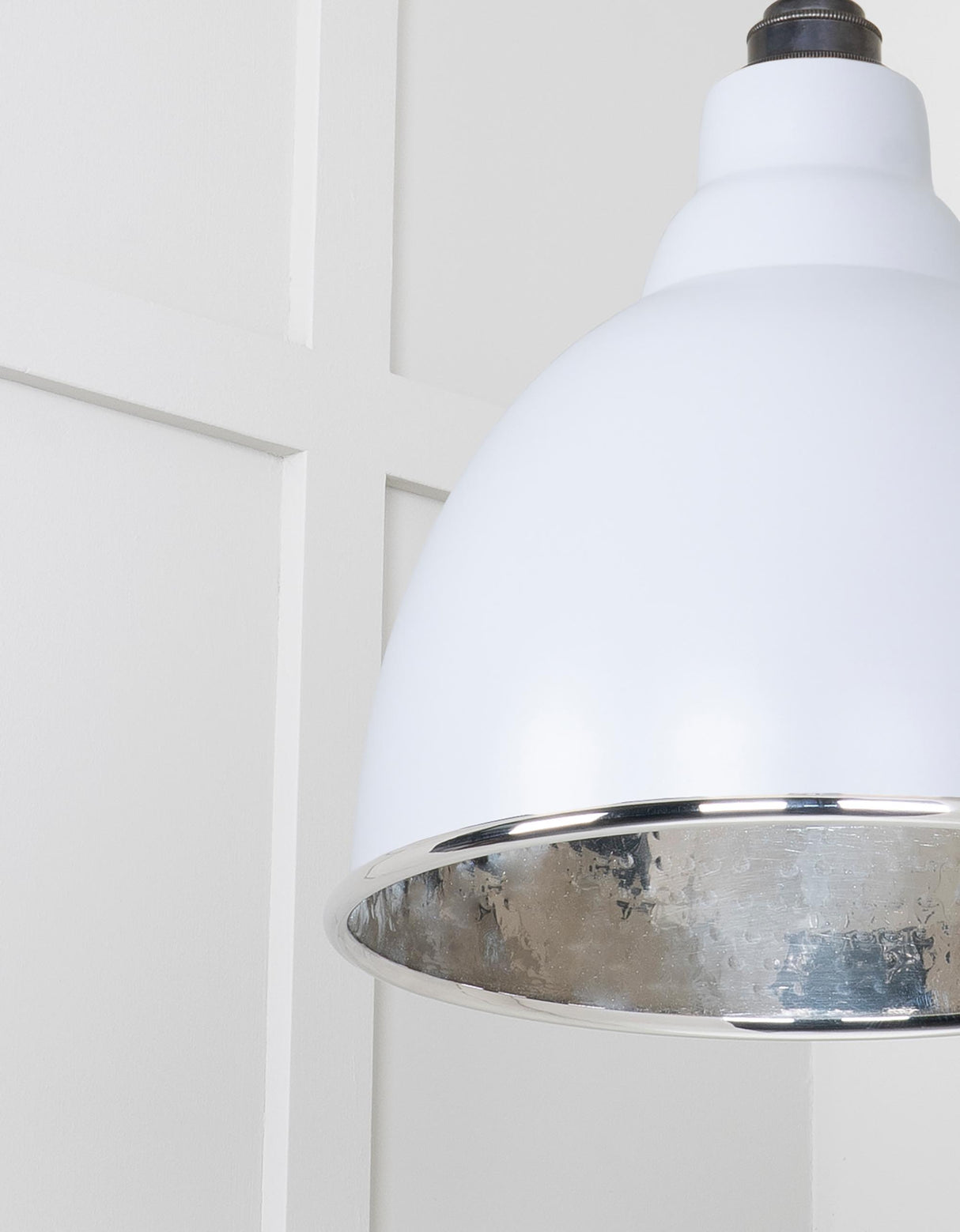 From The Anvil - Hammered Nickel Brindley Pendant in Birch | Sku. 49511BI | Trade Door Handles.