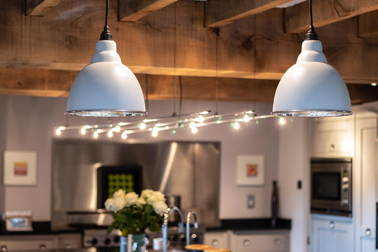 From The Anvil - Hammered Nickel Brindley Pendant in Birch | Sku. 49511BI | Trade Door Handles.