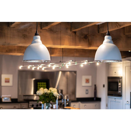 From The Anvil - Hammered Nickel Brindley Pendant in Birch | Sku. 49511BI | Trade Door Handles.