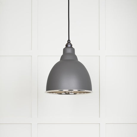 From The Anvil - Hammered Nickel Brindley Pendant in Bluff | Sku. 49511BL | Trade Door Handles.