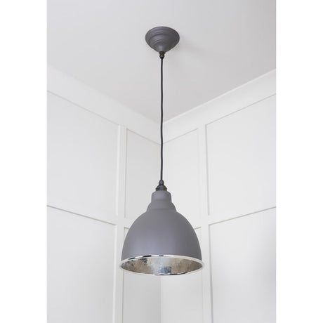 From The Anvil - Hammered Nickel Brindley Pendant in Bluff | Sku. 49511BL | Trade Door Handles.
