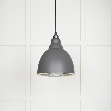 From The Anvil - Hammered Nickel Brindley Pendant in Bluff | Sku. 49511BL | Trade Door Handles.
