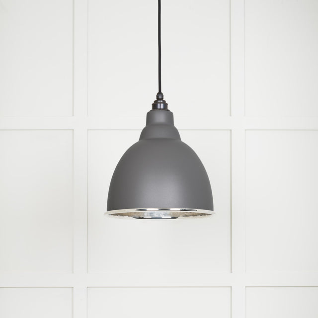 From The Anvil - Hammered Nickel Brindley Pendant in Bluff | Sku. 49511BL | Trade Door Handles.