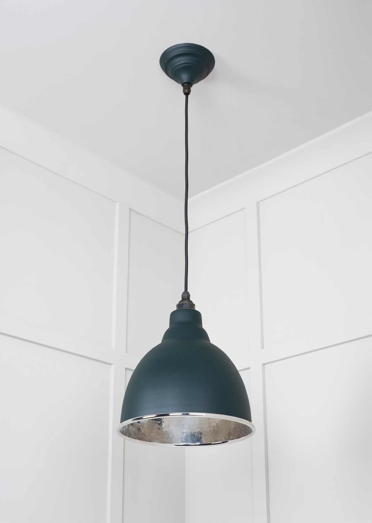 From The Anvil - Hammered Nickel Brindley Pendant in Dingle | Sku. 49511DI | Trade Door Handles.
