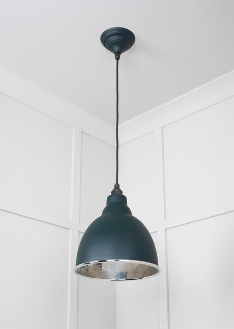 From The Anvil - Hammered Nickel Brindley Pendant in Dingle | Sku. 49511DI | Trade Door Handles.