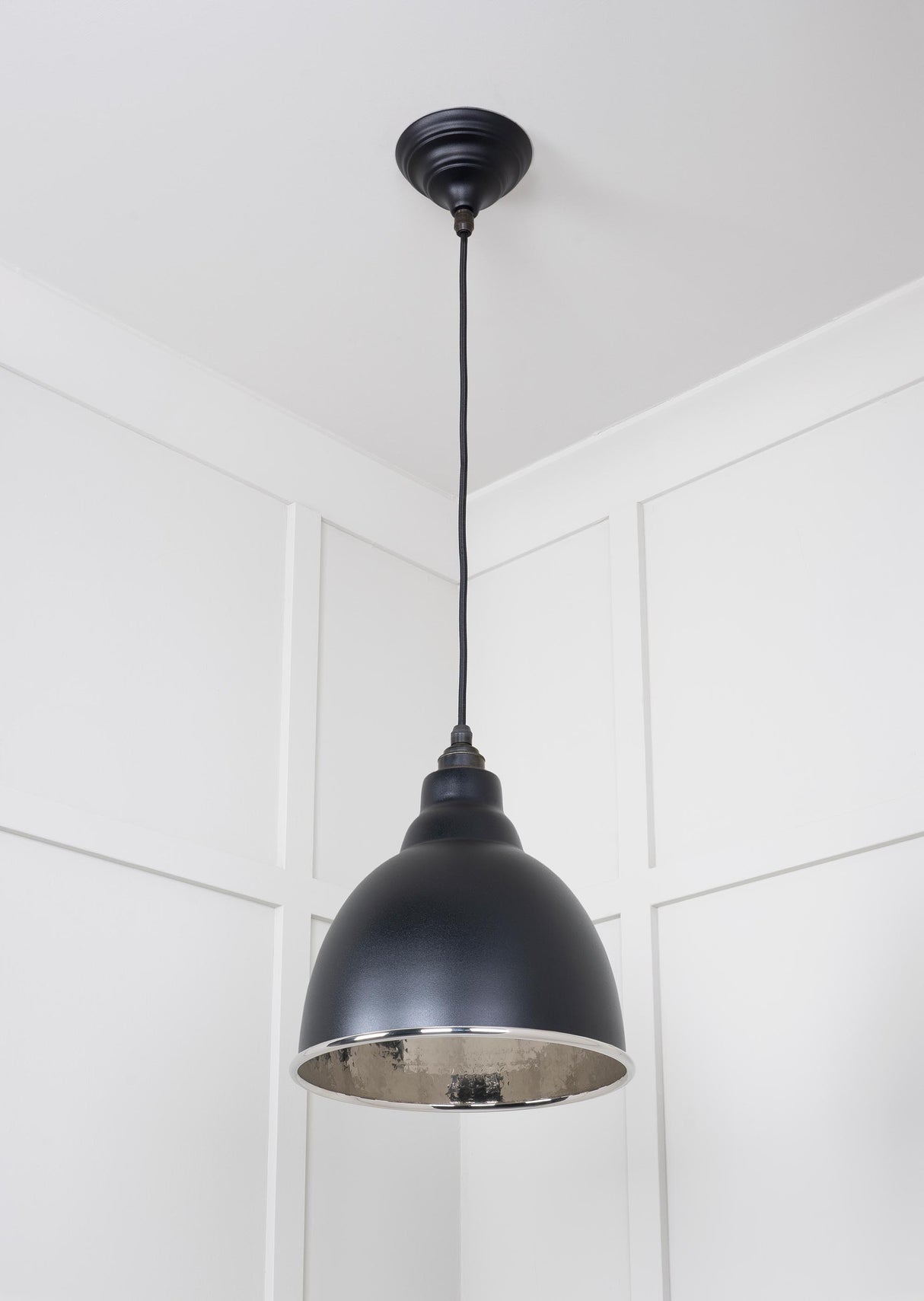 From The Anvil - Hammered Nickel Brindley Pendant in Elan Black | Sku. 49511EB | Trade Door Handles.
