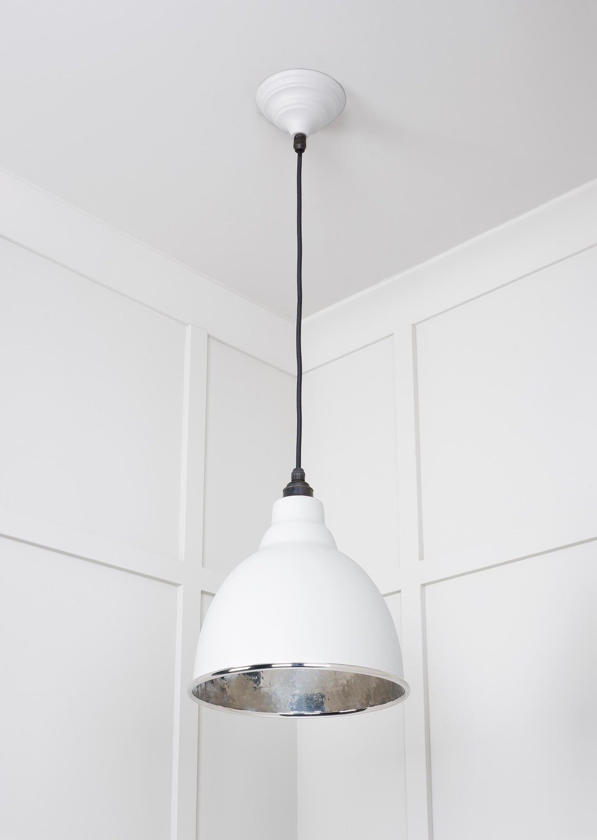 From The Anvil - Hammered Nickel Brindley Pendant in Flock | Sku. 49511F | Trade Door Handles.